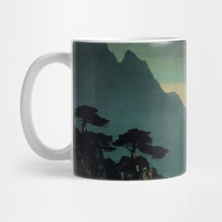 Japanese Landscape Sunset Vintage Mug